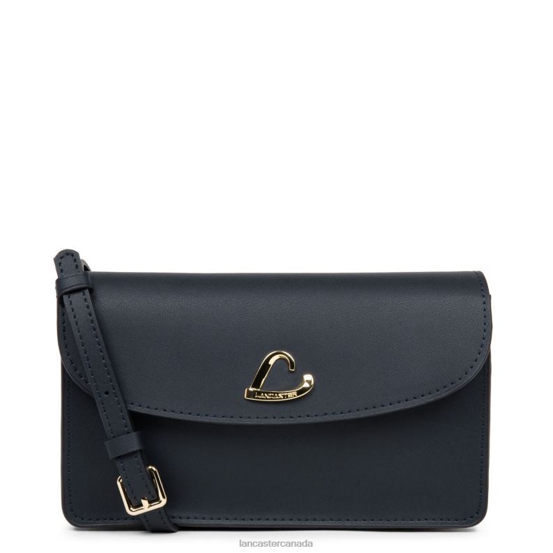 Women Small Clutch City Philos 4J6H1077 Bag Bleu Fonce Lancaster Paris