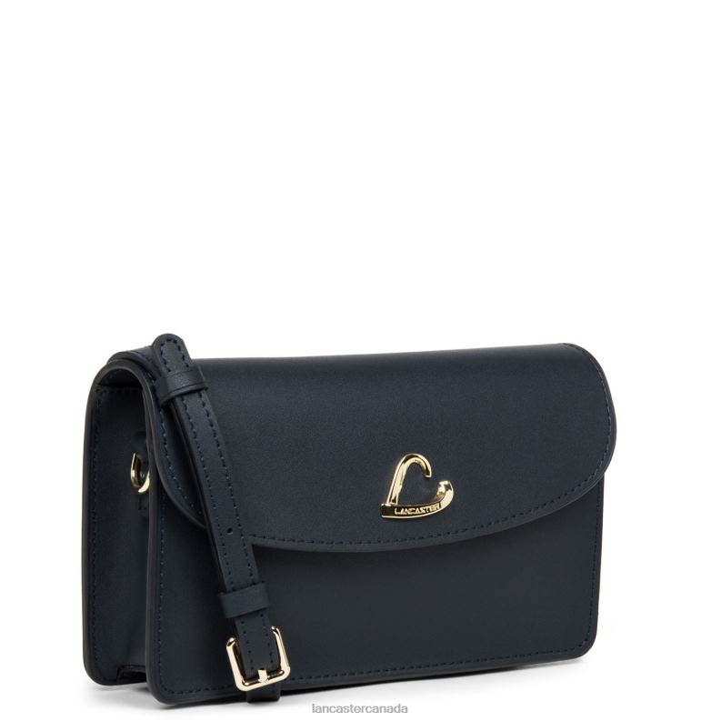 Women Small Clutch City Philos 4J6H1077 Bag Bleu Fonce Lancaster Paris