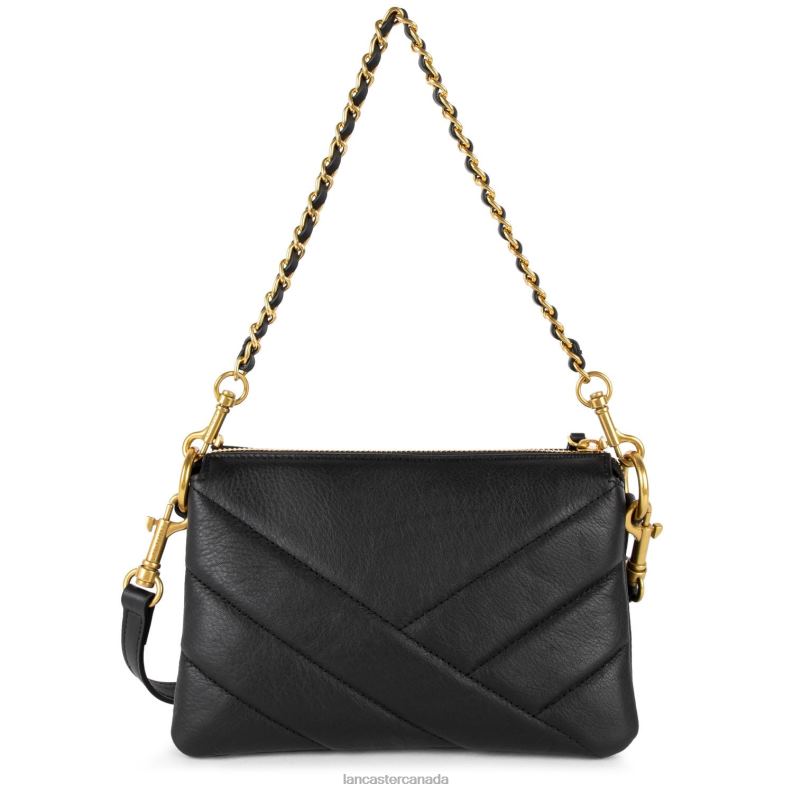 Women Small Clutch Soft Matelasse 4J6H1020 Bag Noir Lancaster Paris