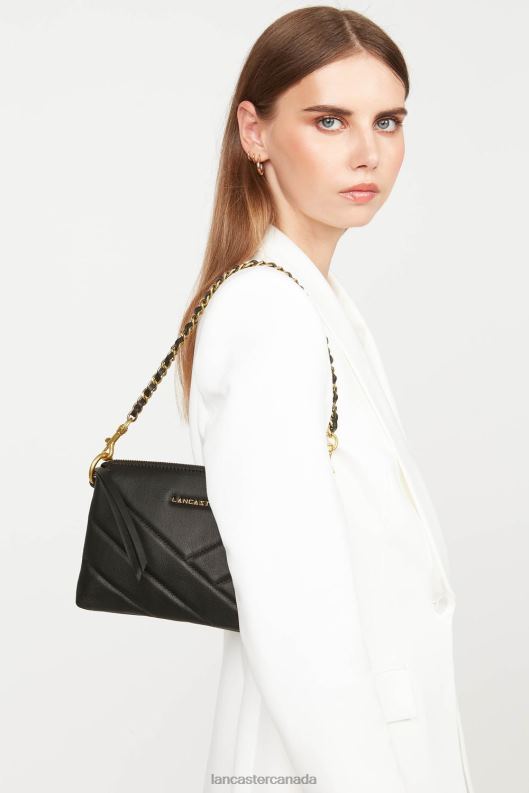 Women Small Clutch Soft Matelasse 4J6H1020 Bag Noir Lancaster Paris