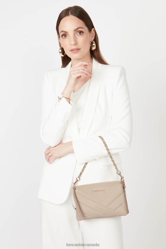 Women Small Clutch Soft Matelasse 4J6H1027 Bag Beige Lancaster Paris