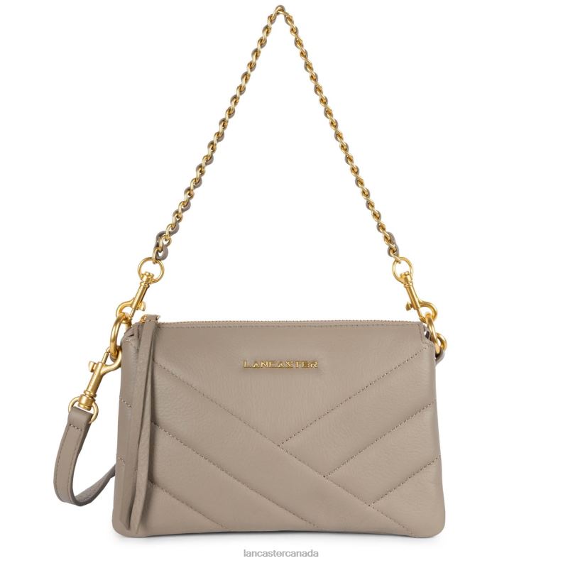 Women Small Clutch Soft Matelasse 4J6H1035 Bag Galet Fonce Lancaster Paris