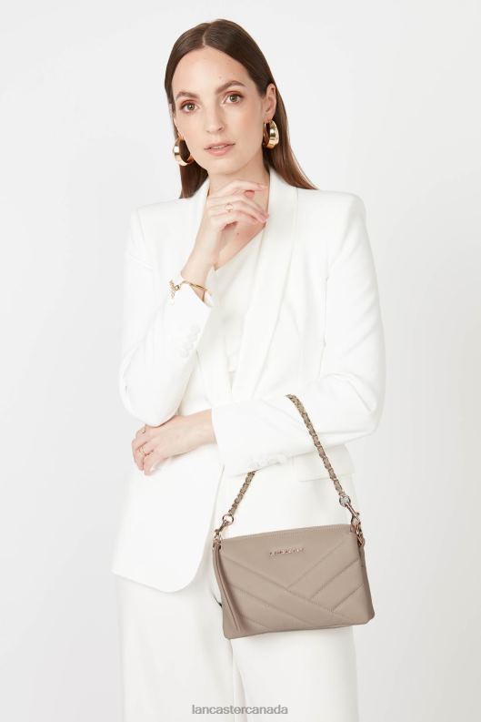 Women Small Clutch Soft Matelasse 4J6H1035 Bag Galet Fonce Lancaster Paris