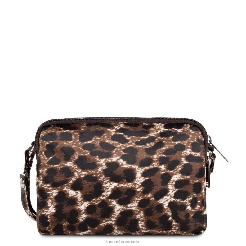 Women Crossbody Bag Basic Sport Style 4J6H1822 Bag Marron Leopard Lancaster Paris