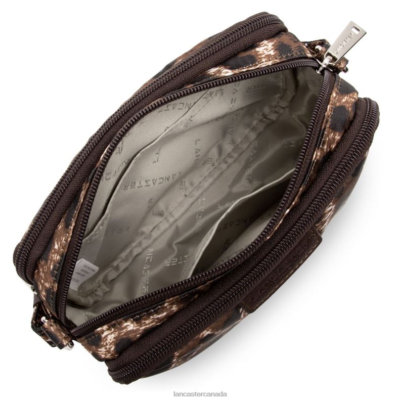 Women Crossbody Bag Basic Sport Style 4J6H1822 Bag Marron Leopard Lancaster Paris