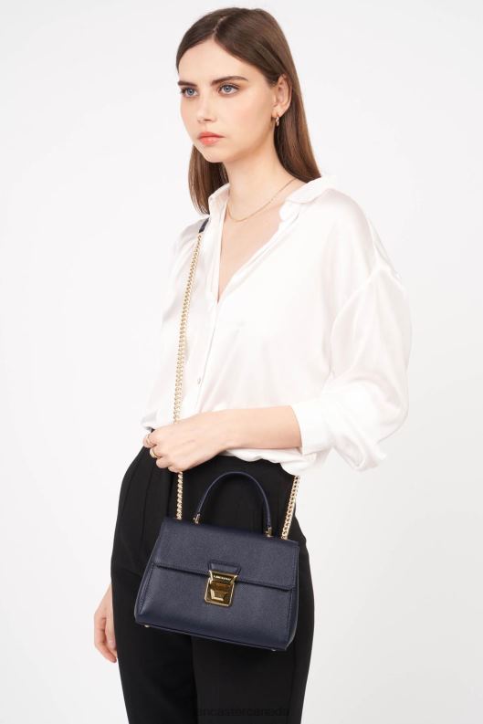 Women Crossbody Bag Delphino Tina 4J6H1472 Bag Bleu Fonce Lancaster Paris