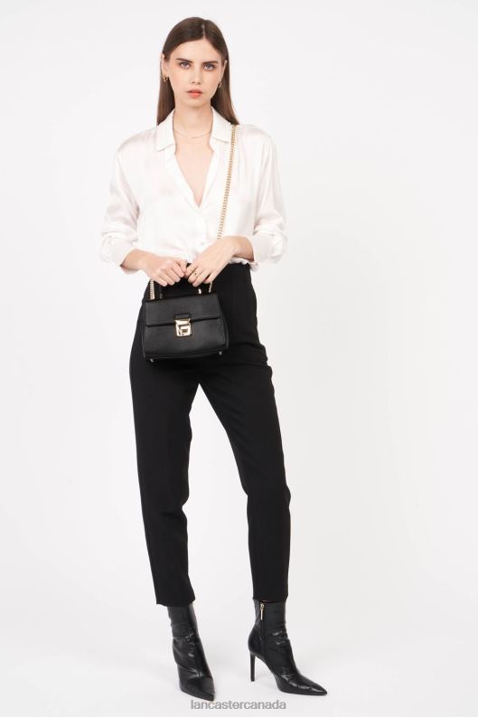 Women Crossbody Bag Delphino Tina 4J6H1474 Bag Noir Lancaster Paris