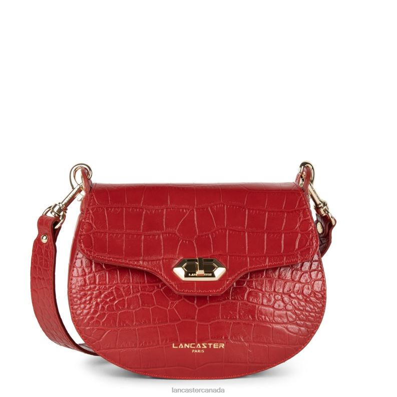 Women Crossbody Bag Exotic Croco Cn 4J6H2178 Bag Rouge Lancaster Paris