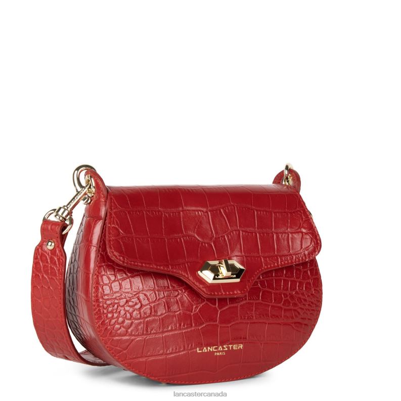 Women Crossbody Bag Exotic Croco Cn 4J6H2178 Bag Rouge Lancaster Paris