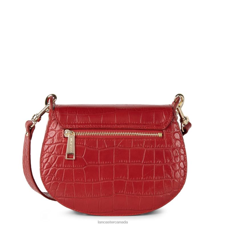 Women Crossbody Bag Exotic Croco Cn 4J6H2178 Bag Rouge Lancaster Paris