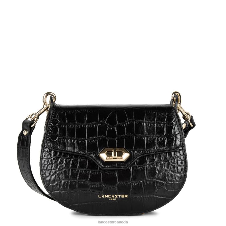 Women Crossbody Bag Exotic Croco Cn 4J6H2181 Bag Noir Lancaster Paris
