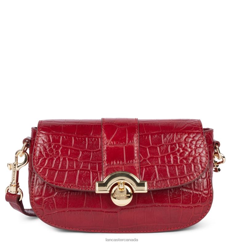 Women Crossbody Bag Exotic Croco Cn 4J6H2410 Bag Carmin Lancaster Paris