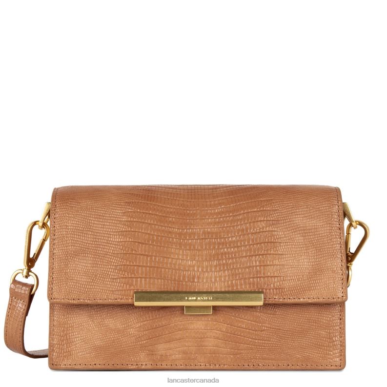 Women Crossbody Bag Exotic Lee 4J6H2027 Bag Camel-Lezard Lancaster Paris