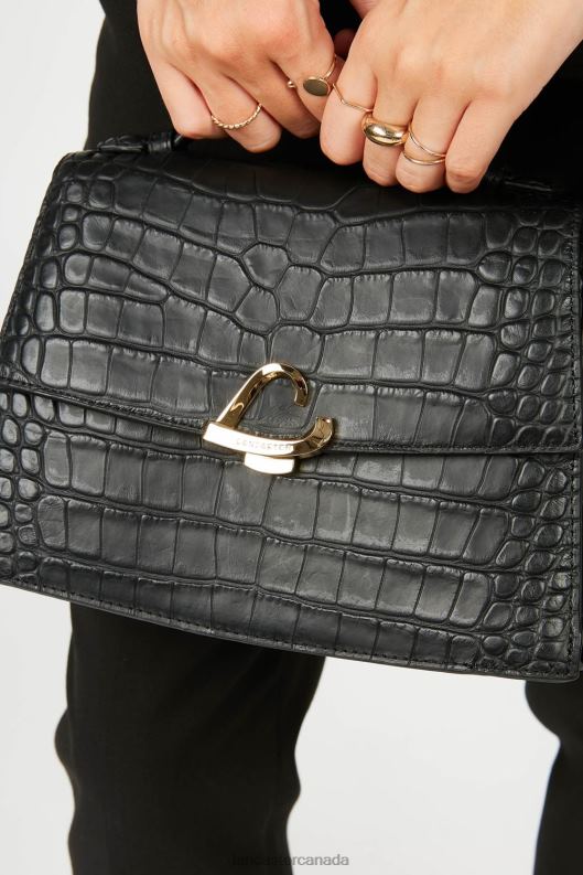 Women Crossbody Bag Exotic Philia 4J6H1988 Bag Noir Lancaster Paris