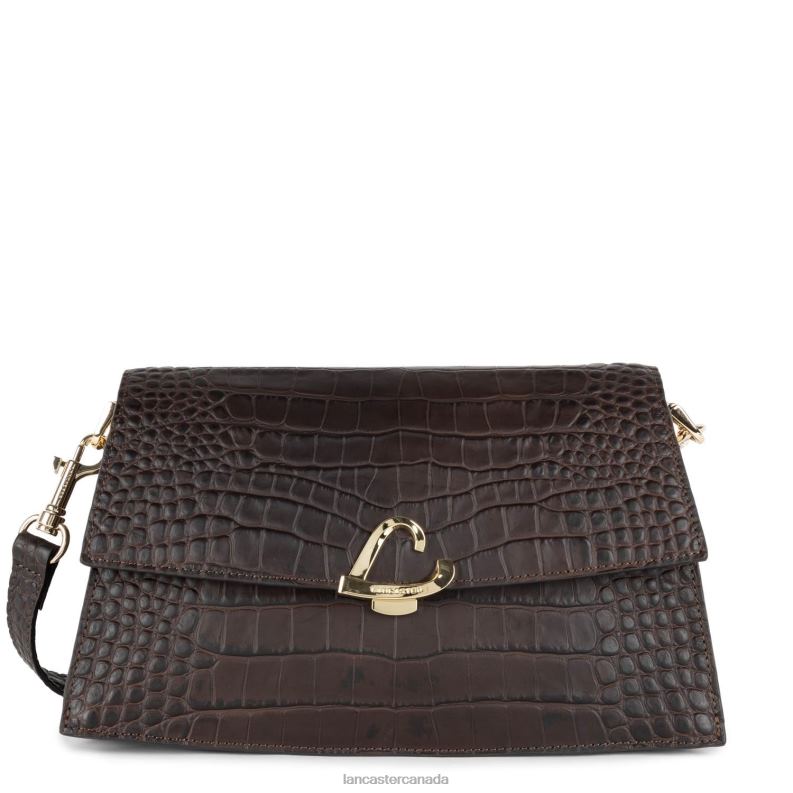 Women Crossbody Bag Exotic Philia 4J6H1996 Bag Marron Lancaster Paris