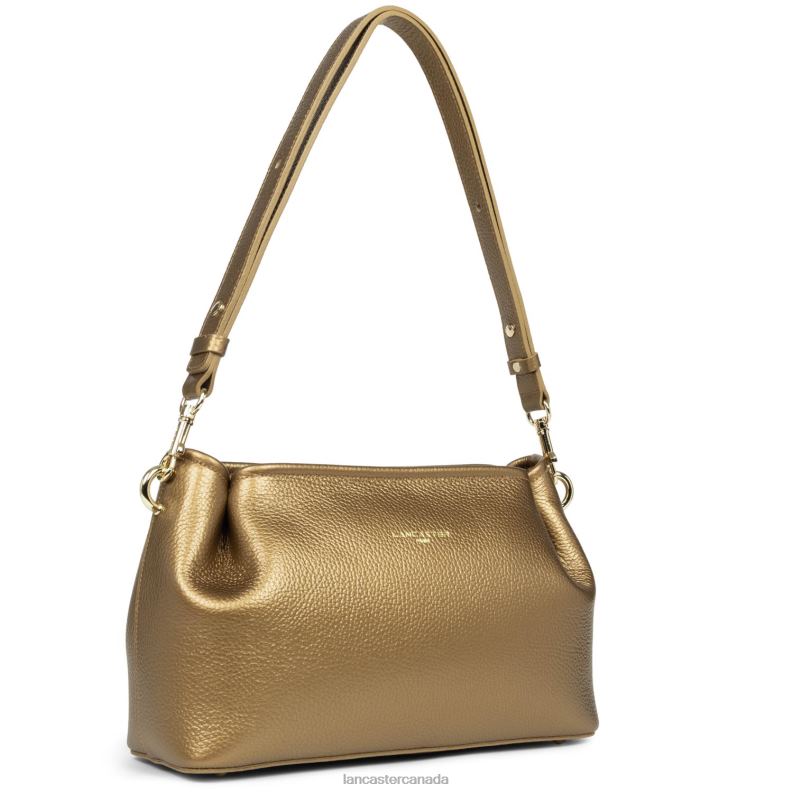 Women Crossbody Bag Foulonne Double 4J6H1520 Bag Gold Antic-In-Naturel Lancaster Paris