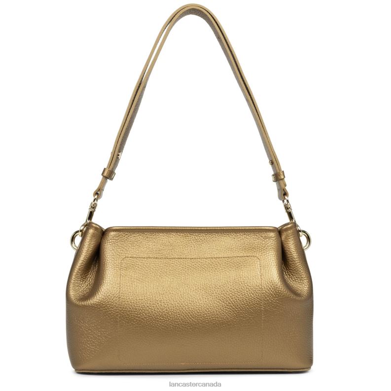 Women Crossbody Bag Foulonne Double 4J6H1520 Bag Gold Antic-In-Naturel Lancaster Paris