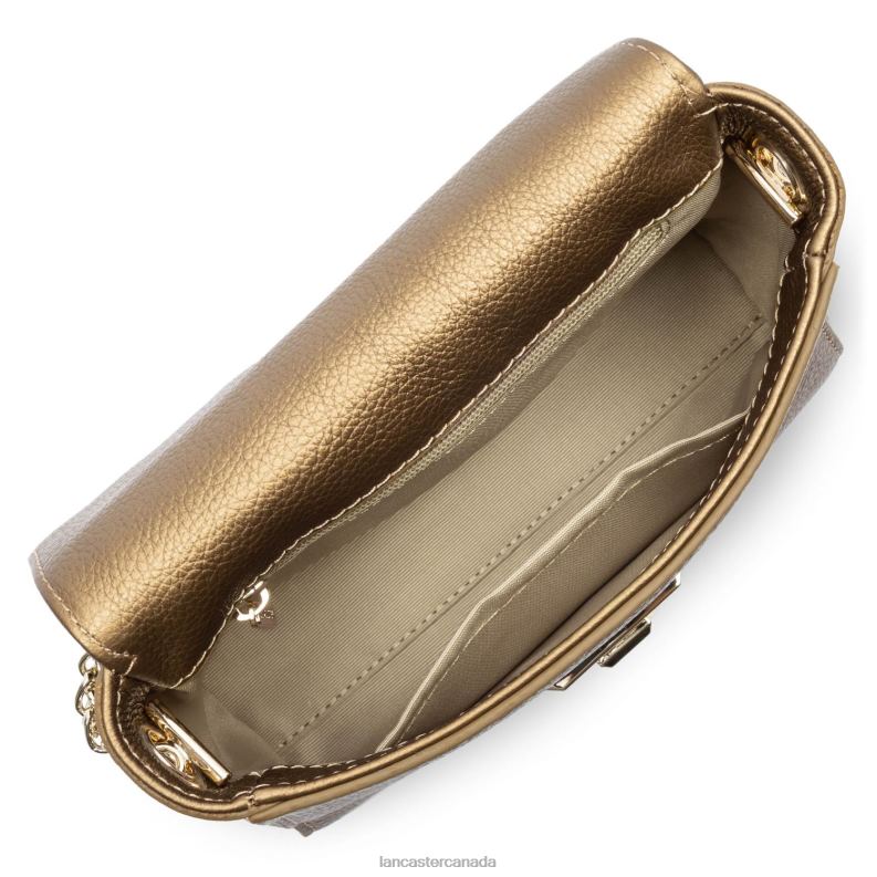 Women Crossbody Bag Foulonne Milano Fashion 4J6H1376 Bag Gold Antic Lancaster Paris