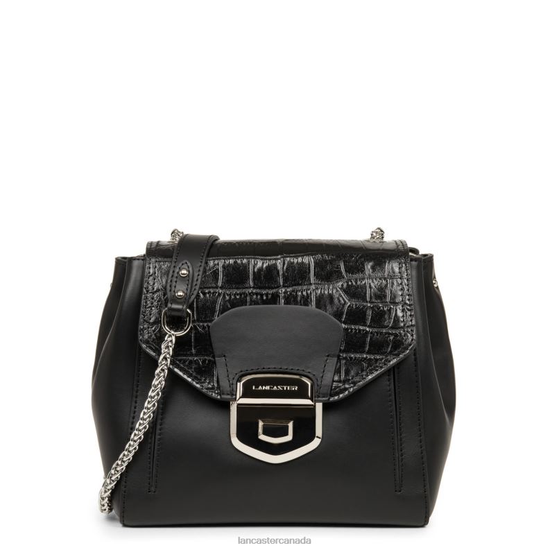 Women Crossbody Bag Parisienne Sophia 4J6H2347 Bag Noir Croco Lancaster Paris