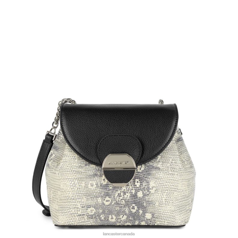 Women Crossbody Bag Pia 4J6H544 Bag Noir Iguane Lancaster Paris