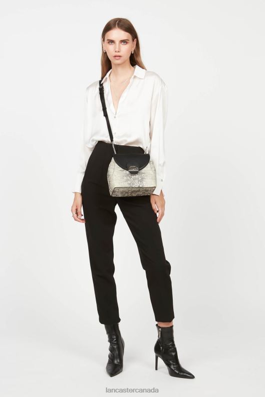 Women Crossbody Bag Pia 4J6H544 Bag Noir Iguane Lancaster Paris