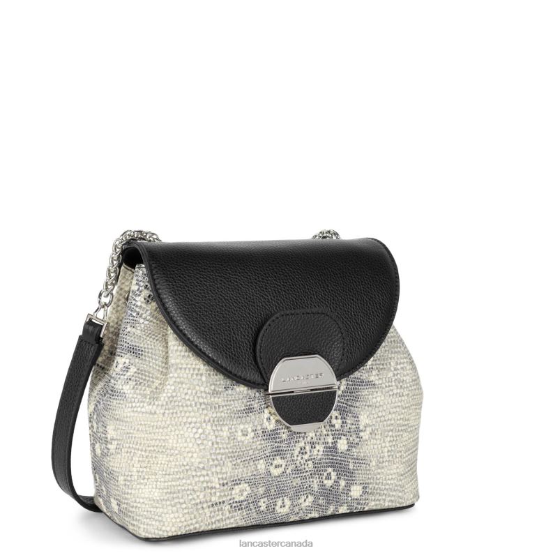 Women Crossbody Bag Pia 4J6H544 Bag Noir Iguane Lancaster Paris