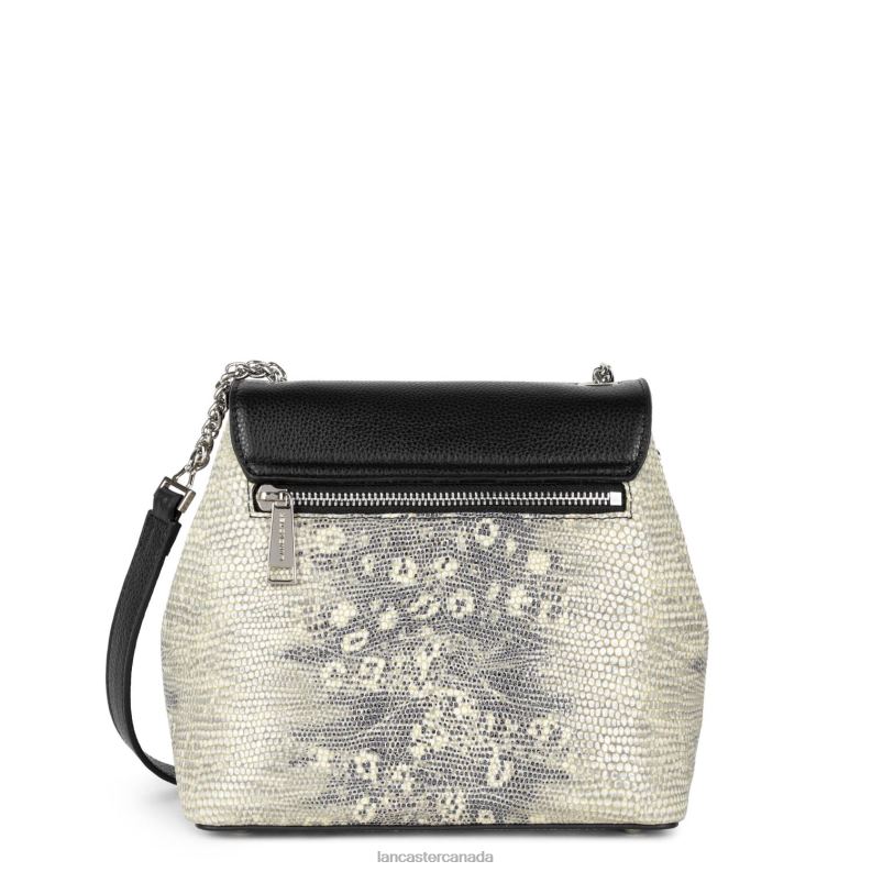 Women Crossbody Bag Pia 4J6H544 Bag Noir Iguane Lancaster Paris