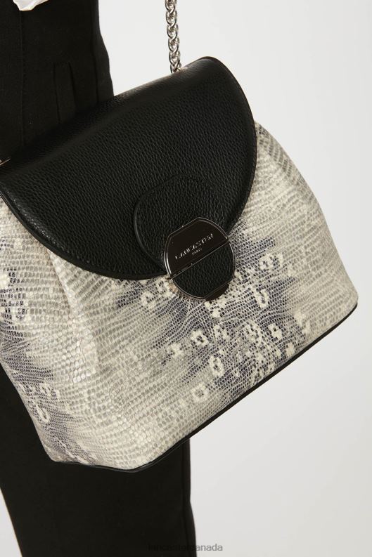 Women Crossbody Bag Pia 4J6H544 Bag Noir Iguane Lancaster Paris