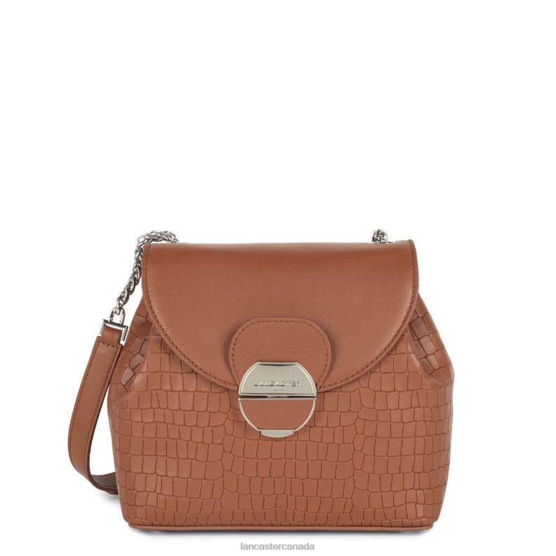 Women Crossbody Bag Pia 4J6H545 Bag Cognac Croco Lancaster Paris