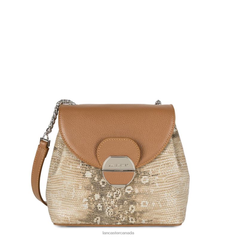 Women Crossbody Bag Pia 4J6H548 Bag Camel Iguane Lancaster Paris