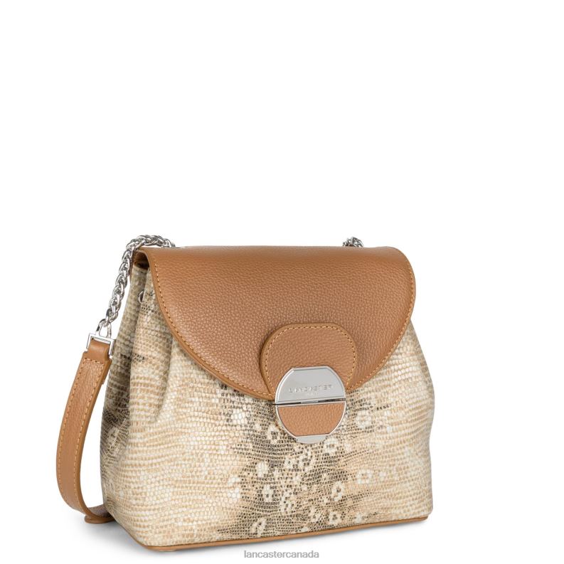 Women Crossbody Bag Pia 4J6H548 Bag Camel Iguane Lancaster Paris