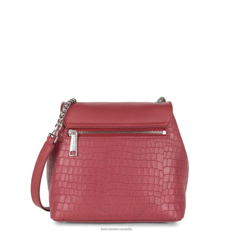 Women Crossbody Bag Pia 4J6H549 Bag Framboise Croco Lancaster Paris
