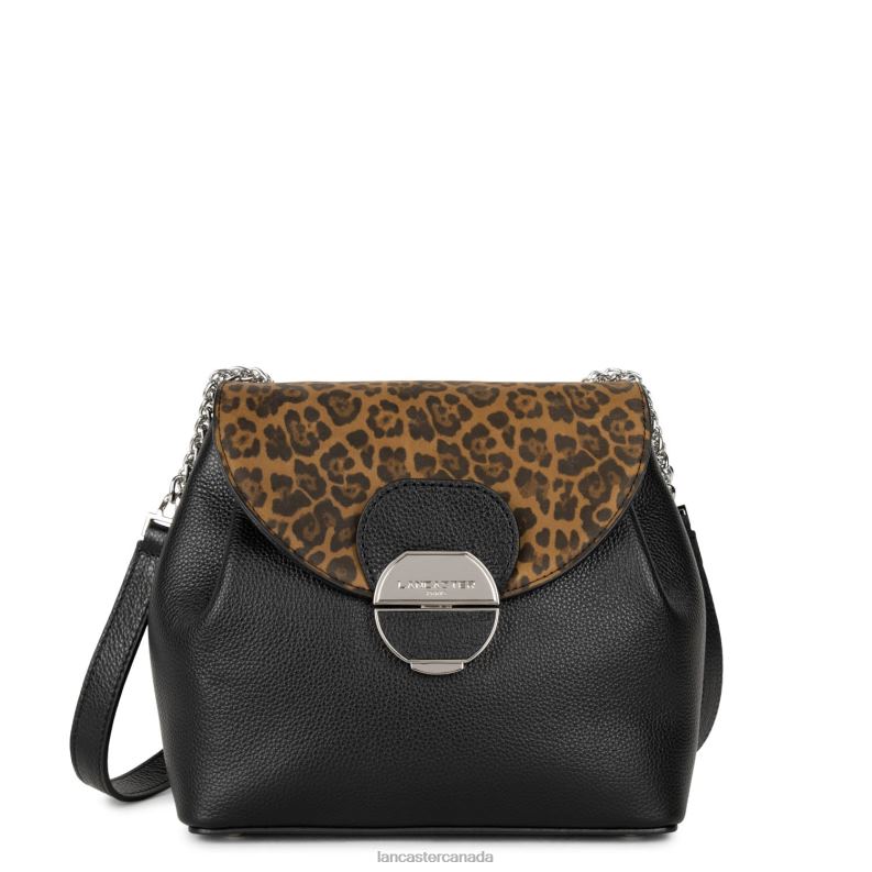 Women Crossbody Bag Pia 4J6H558 Bag Noir-Leopard Lancaster Paris