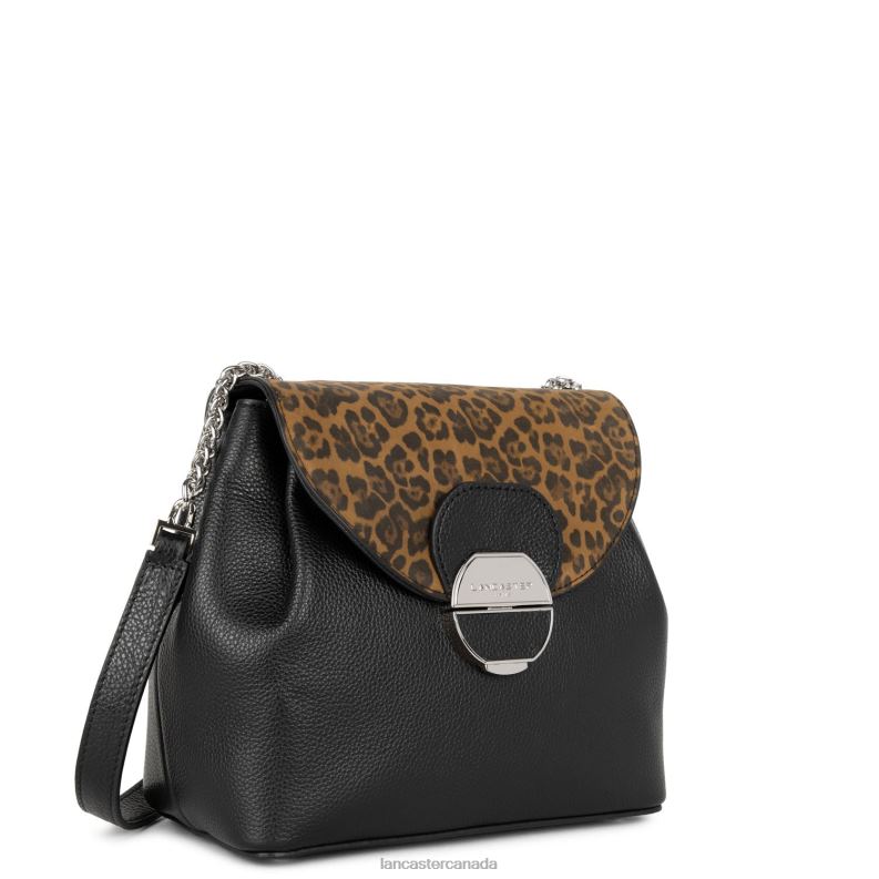 Women Crossbody Bag Pia 4J6H558 Bag Noir-Leopard Lancaster Paris