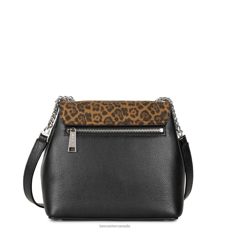 Women Crossbody Bag Pia 4J6H558 Bag Noir-Leopard Lancaster Paris