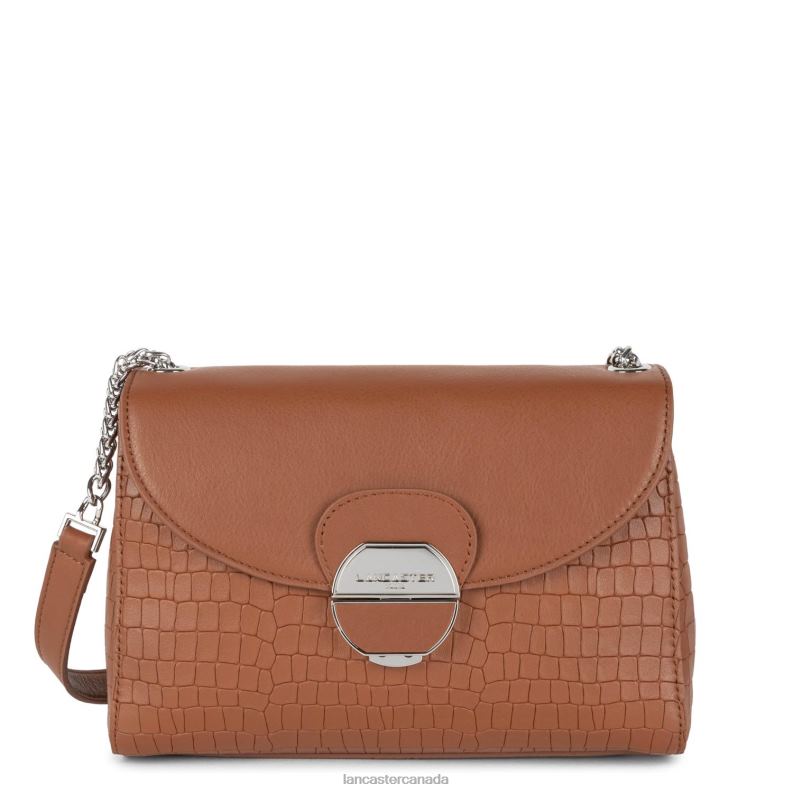 Women Crossbody Bag Pia Lightweight 4J6H566 Bag Cognac Croco Lancaster Paris