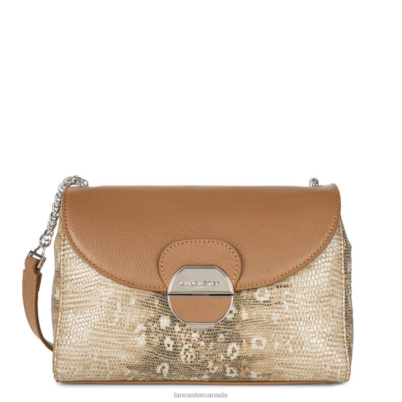 Women Crossbody Bag Pia Lightweight 4J6H568 Bag Camel Iguane Lancaster Paris