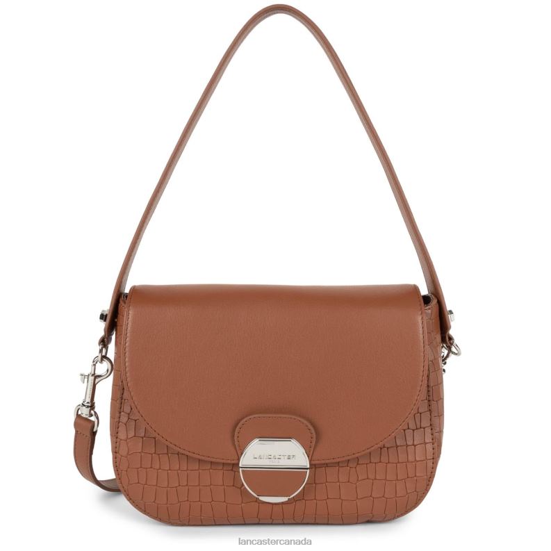 Women Crossbody Bag Pia New 4J6H1770 Bag Cognac Croco Lancaster Paris