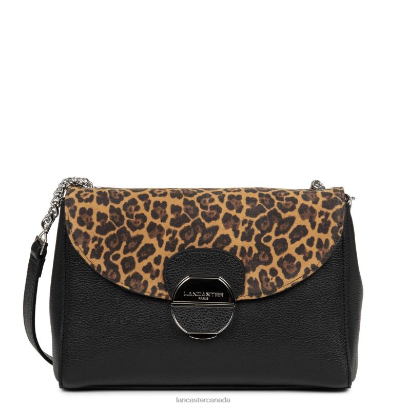 Women Crossbody Bag Pia New 4J6H577 Bag Noir-Leopard Lancaster Paris