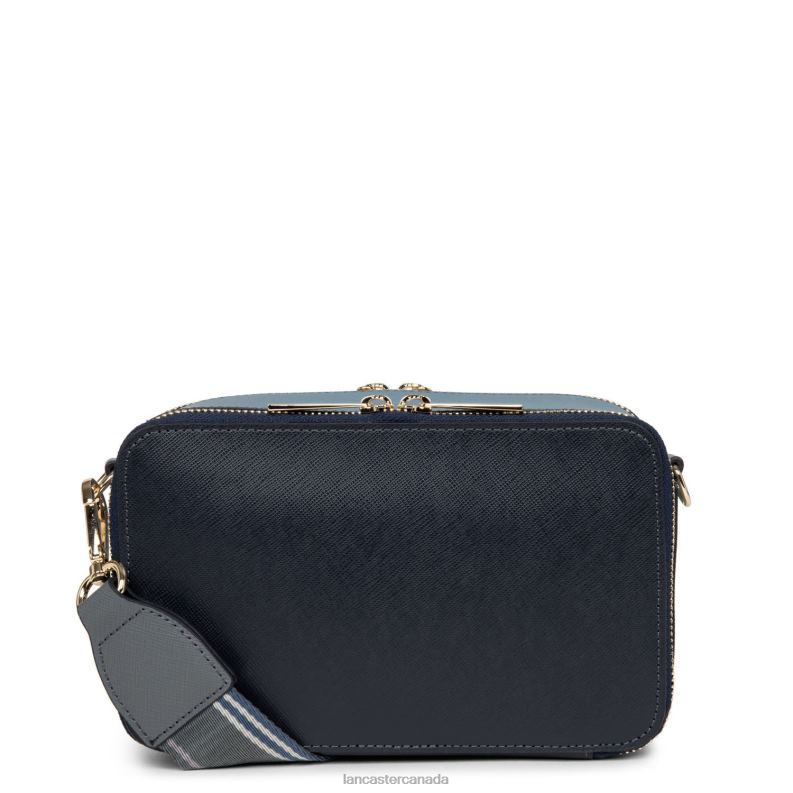 Women Crossbody Bag Saffiano Signature 4J6H2075 Bag Bleu Fonce-Bleu Ardoise-Gris Lancaster Paris
