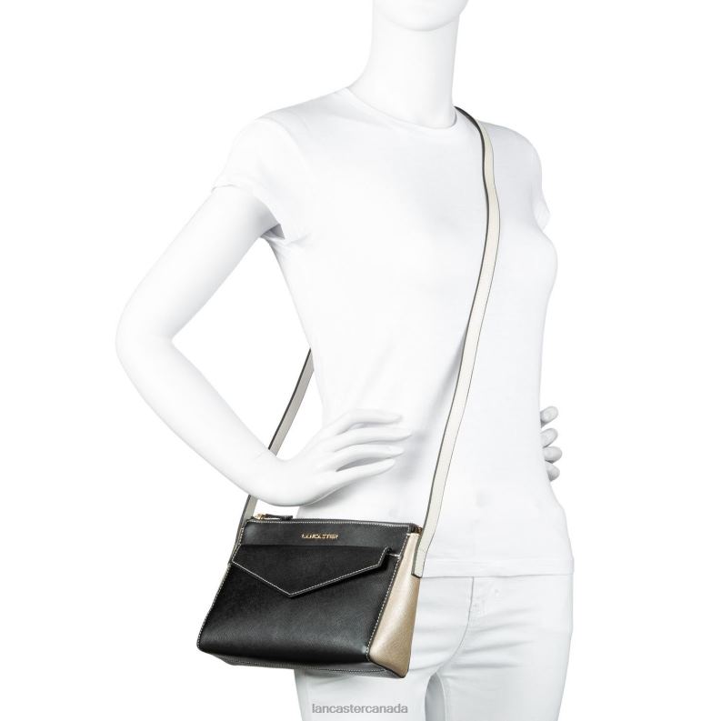 Women Crossbody Bag Saffiano Signature 4J6H2084 Bag Noir Lancaster Paris