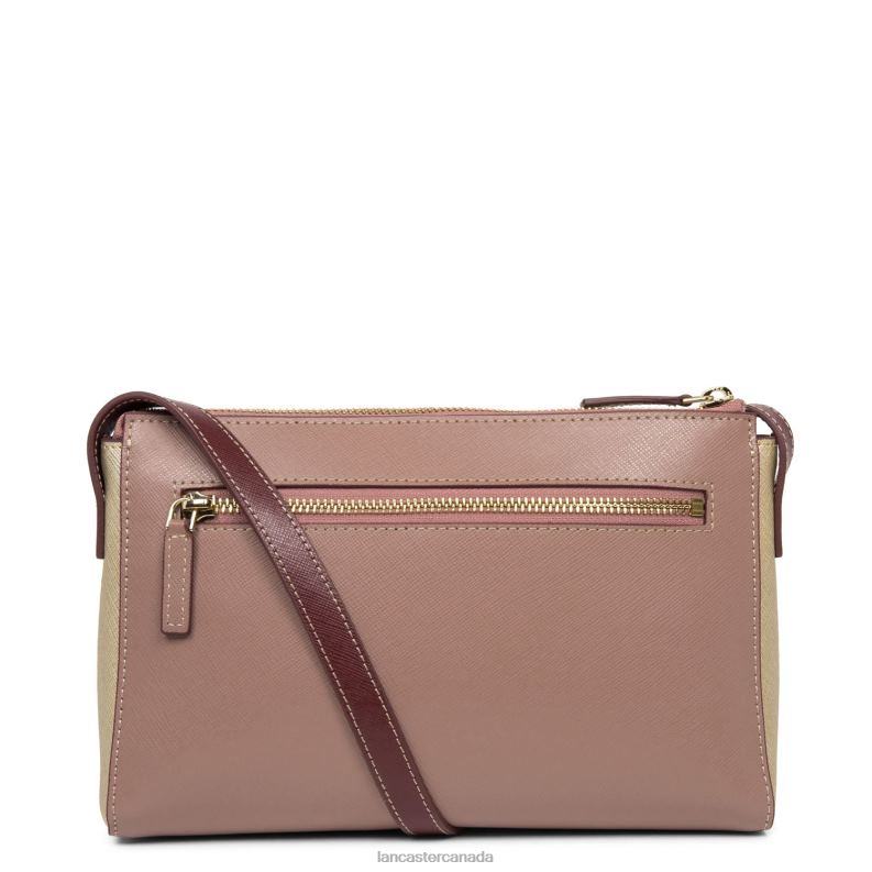Women Crossbody Bag Saffiano Signature 4J6H2087 Bag Rose Antique-Champagne-Bordeaux Lancaster Paris
