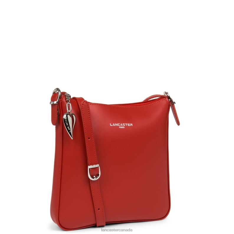 Women Crossbody Bag Smooth New 4J6H1910 Bag Rouge Lancaster Paris