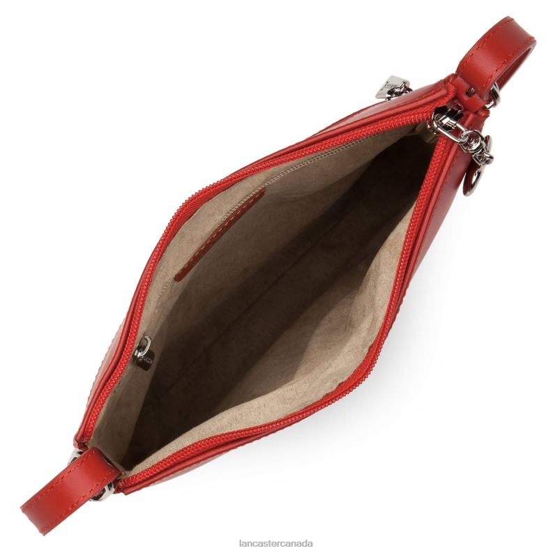 Women Crossbody Bag Smooth New 4J6H1910 Bag Rouge Lancaster Paris