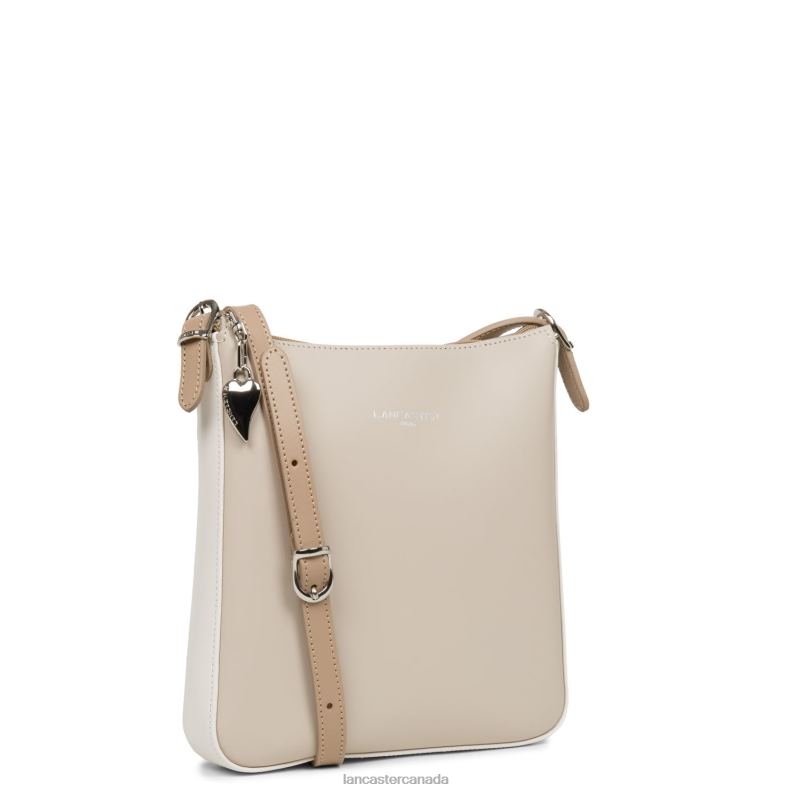 Women Crossbody Bag Smooth New 4J6H1916 Bag Galet Rose-Ecru-Nude Lancaster Paris