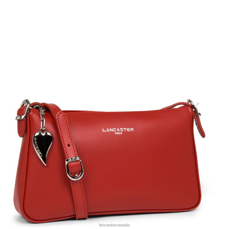 Women Crossbody Bag Smooth New 4J6H1970 Bag Rouge Lancaster Paris