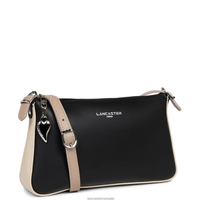 Women Crossbody Bag Smooth New 4J6H1980 Bag Noir-Nude Clair-Nude Fonce Lancaster Paris