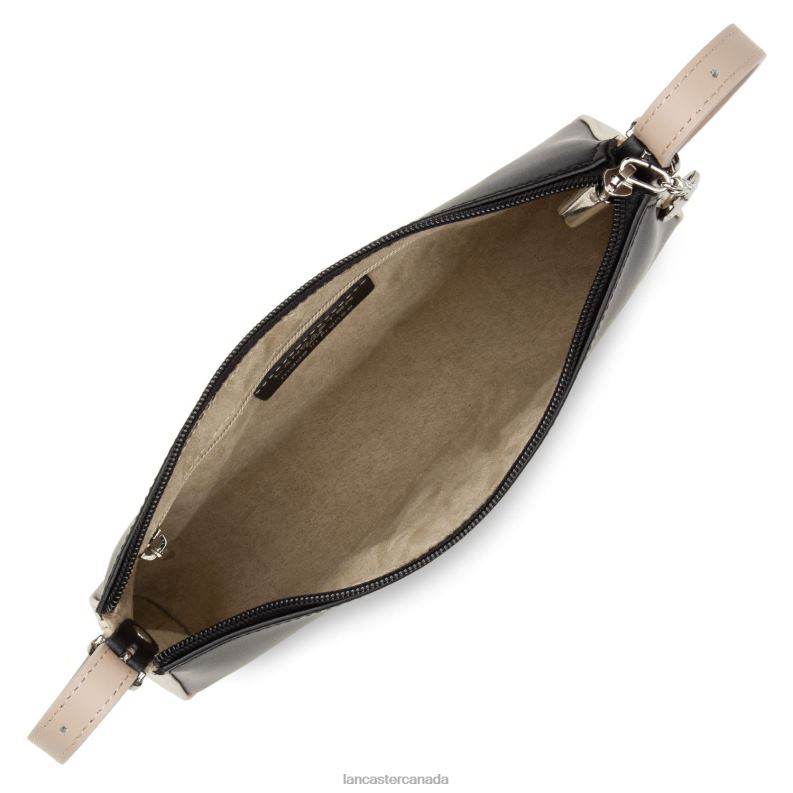 Women Crossbody Bag Smooth New 4J6H1980 Bag Noir-Nude Clair-Nude Fonce Lancaster Paris