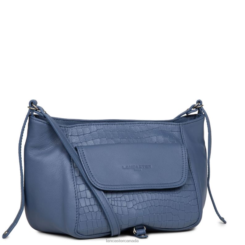 Women Crossbody Bag Soft Vintage Nova 4J6H1937 Bag Bleu Saphir Croco Lancaster Paris