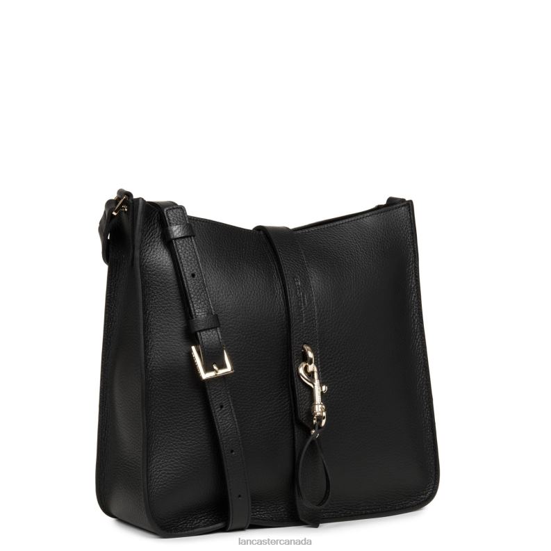 Women Large Crossbody Bag Foulonne Double Hook 4J6H1541 Bag Noir-In-Nude Lancaster Paris